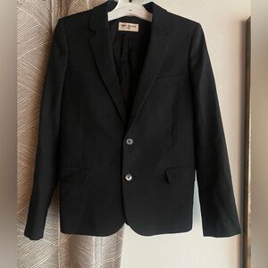 Saint Laurent  Black 100% Wool Blazer Suit Jacket Women’s 2 Bottom Sz 36